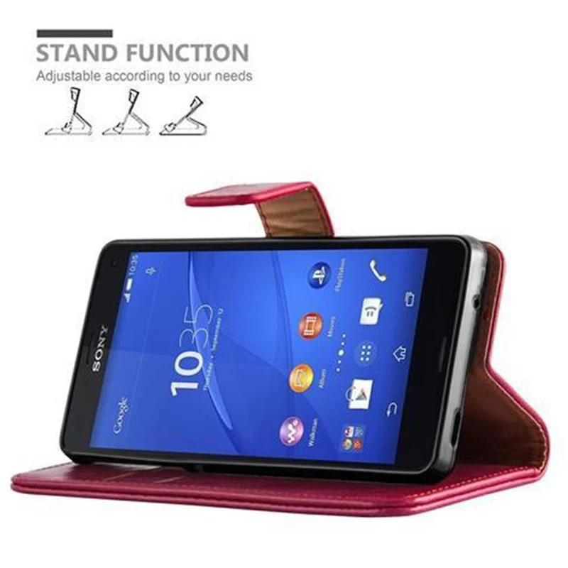 Cadorabo Hülle kompatibel mit Sony Xperia Z3 COMPACT Schutzhülle mit Magnetverschluss, Standfunktion und Kartenfach