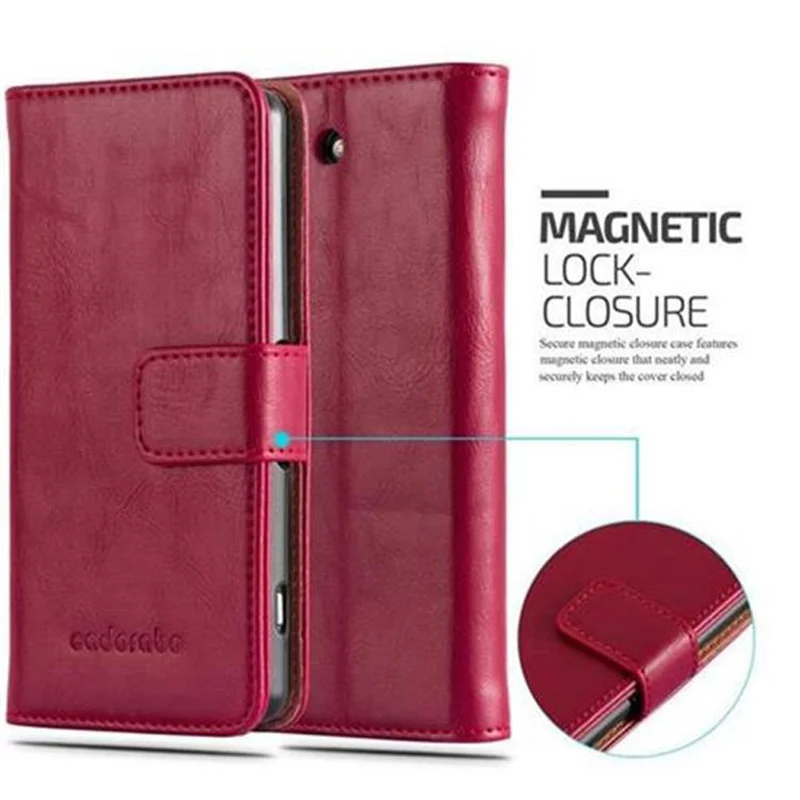 Cadorabo Hülle kompatibel mit Sony Xperia Z3 COMPACT Schutzhülle mit Magnetverschluss, Standfunktion und Kartenfach