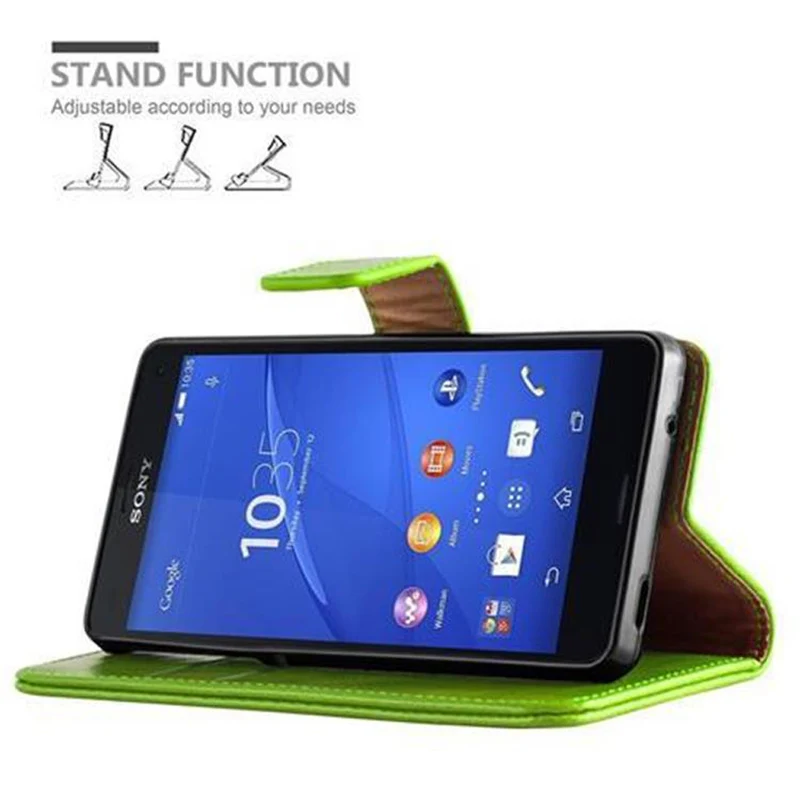 Cadorabo Hülle kompatibel mit Sony Xperia Z3 COMPACT Schutzhülle mit Magnetverschluss, Standfunktion und Kartenfach