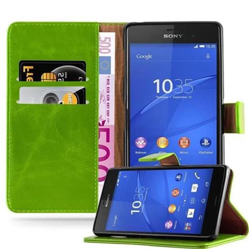 Cadorabo Hülle kompatibel mit Sony Xperia Z3 Schutzhülle mit Magnetverschluss, Standfunktion und Kartenfach