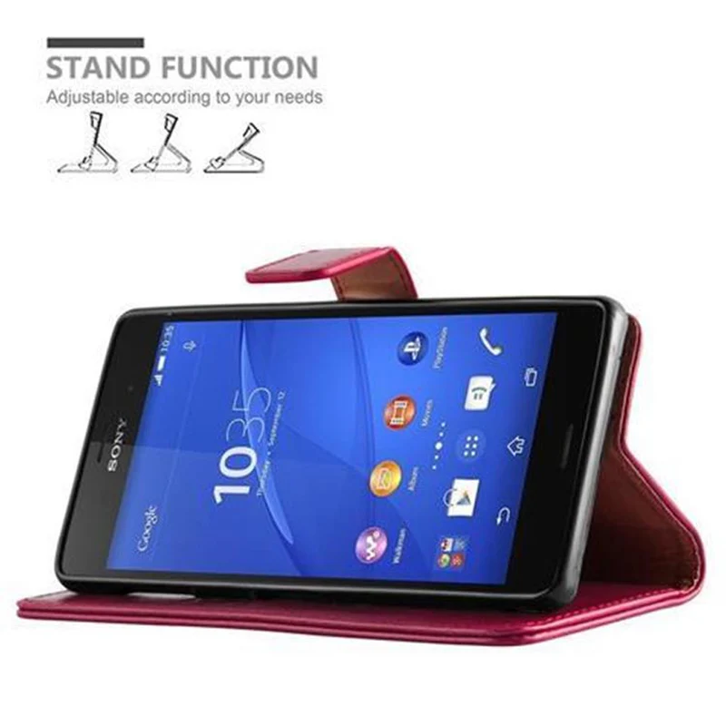 Cadorabo Hülle kompatibel mit Sony Xperia Z3 Schutzhülle mit Magnetverschluss, Standfunktion und Kartenfach