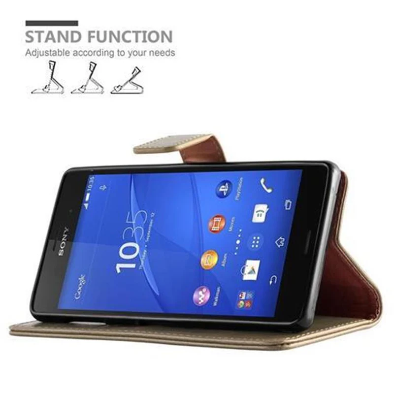 Cadorabo Hülle kompatibel mit Sony Xperia Z3 Schutzhülle mit Magnetverschluss, Standfunktion und Kartenfach
