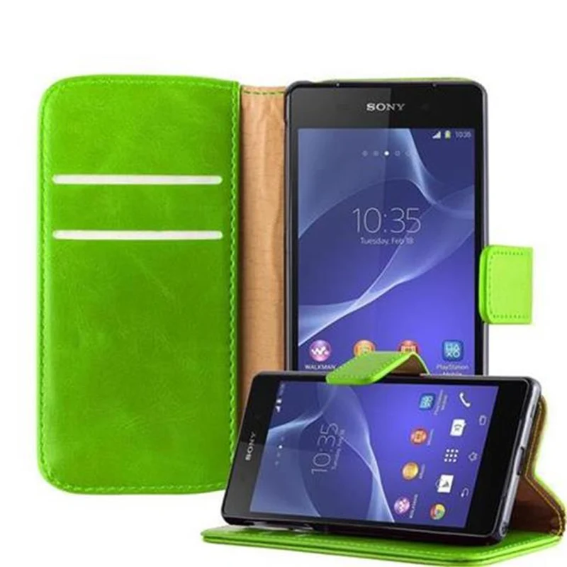 Cadorabo Hülle kompatibel mit Sony Xperia Z2 Schutzhülle mit Magnetverschluss, Standfunktion und Kartenfach