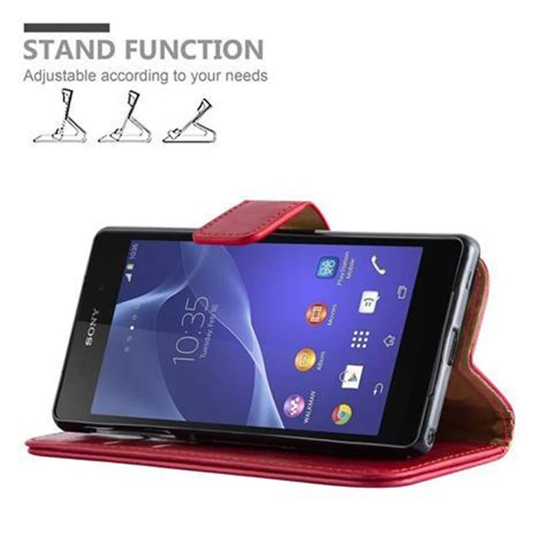 Cadorabo Hülle kompatibel mit Sony Xperia Z2 Schutzhülle mit Magnetverschluss, Standfunktion und Kartenfach