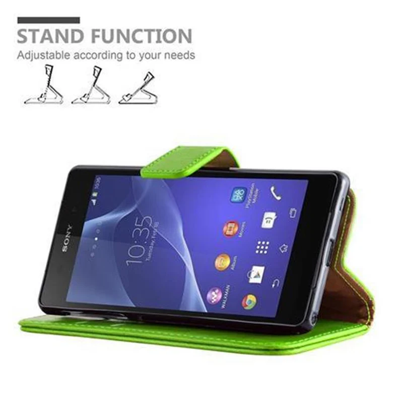 Cadorabo Hülle kompatibel mit Sony Xperia Z2 Schutzhülle mit Magnetverschluss, Standfunktion und Kartenfach