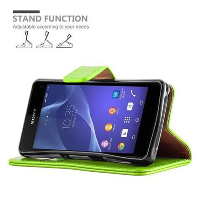 Cadorabo Hülle kompatibel mit Sony Xperia Z1 COMPACT Schutzhülle mit Magnetverschluss, Standfunktion und Kartenfach