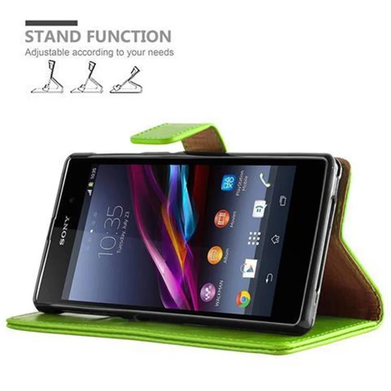 Cadorabo Hülle kompatibel mit Sony Xperia Z1 Schutzhülle mit Magnetverschluss, Standfunktion und Kartenfach