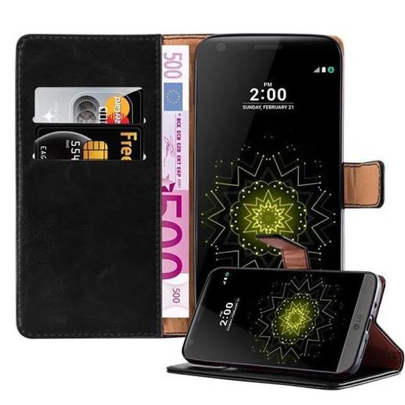 Cadorabo Hülle kompatibel mit LG G5 Schutzhülle mit Magnetverschluss, Standfunktion und Kartenfach