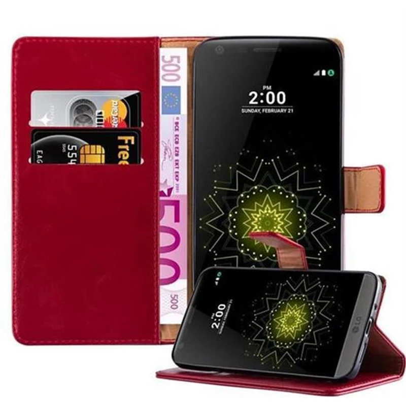 Cadorabo Hülle kompatibel mit LG G5 Schutzhülle mit Magnetverschluss, Standfunktion und Kartenfach
