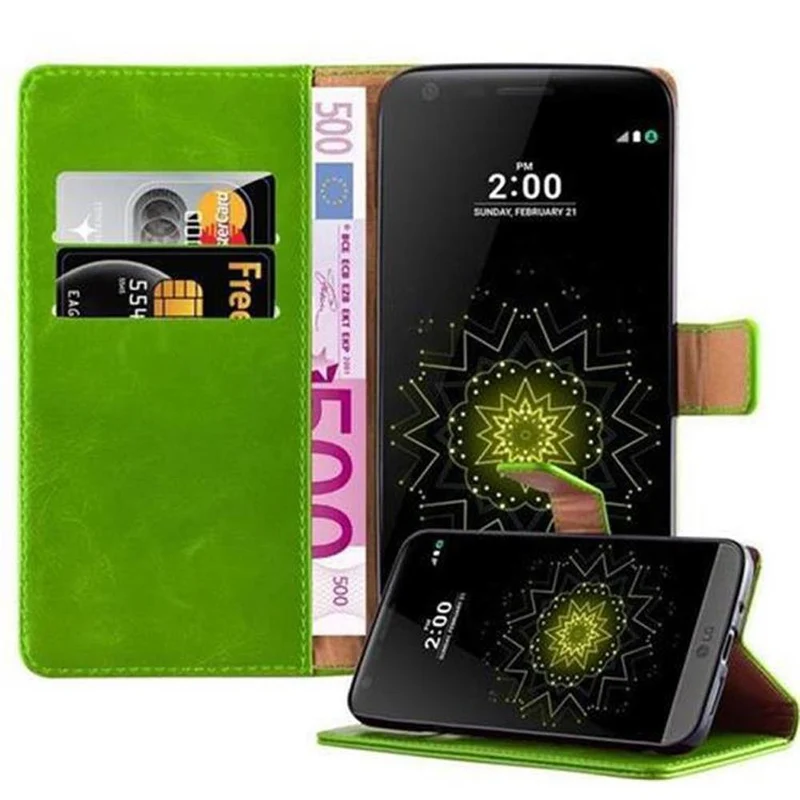 Cadorabo Hülle kompatibel mit LG G5 Schutzhülle mit Magnetverschluss, Standfunktion und Kartenfach