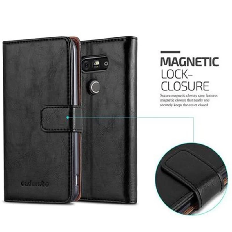 Cadorabo Hülle kompatibel mit LG G5 Schutzhülle mit Magnetverschluss, Standfunktion und Kartenfach