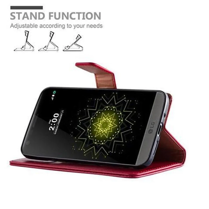 Cadorabo Hülle kompatibel mit LG G5 Schutzhülle mit Magnetverschluss, Standfunktion und Kartenfach