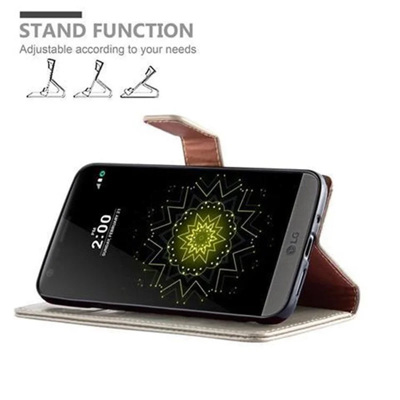 Cadorabo Hülle kompatibel mit LG G5 Schutzhülle mit Magnetverschluss, Standfunktion und Kartenfach