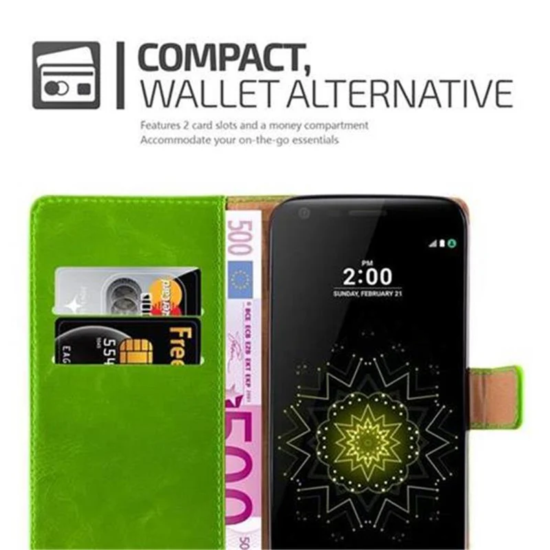 Cadorabo Hülle kompatibel mit LG G5 Schutzhülle mit Magnetverschluss, Standfunktion und Kartenfach