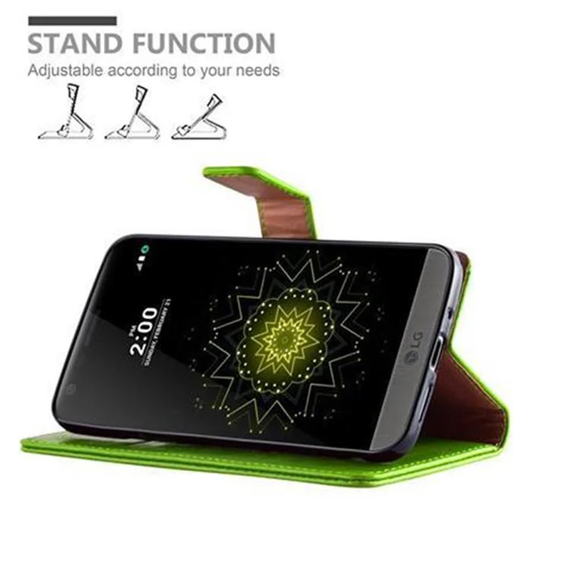 Cadorabo Hülle kompatibel mit LG G5 Schutzhülle mit Magnetverschluss, Standfunktion und Kartenfach