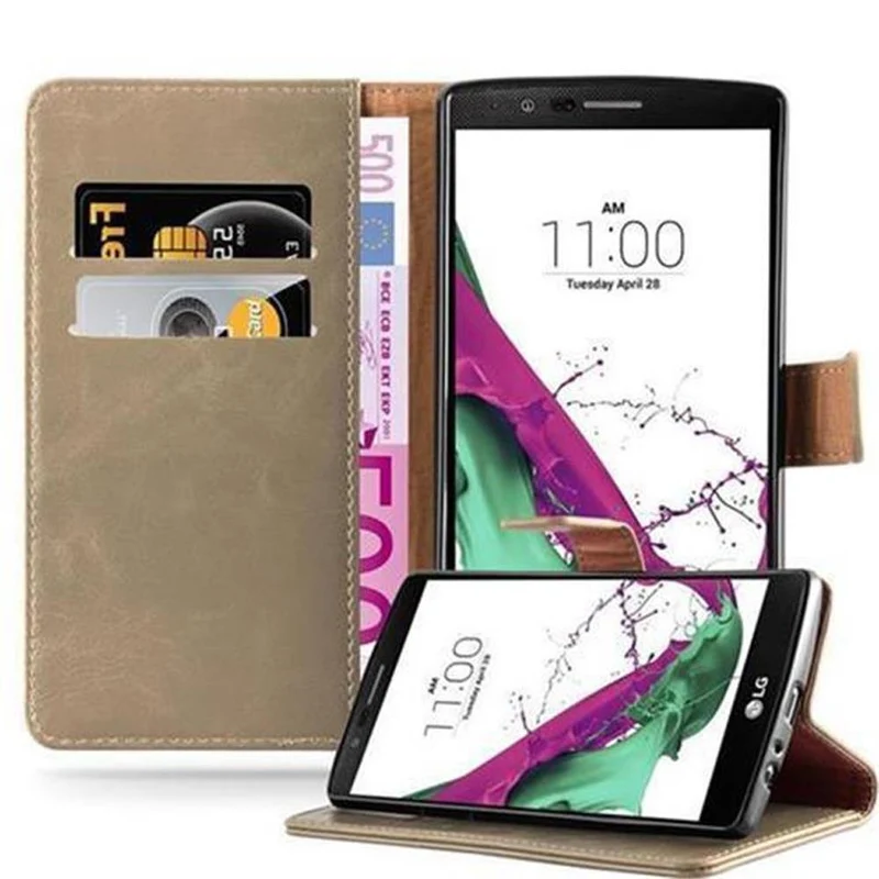 Cadorabo Hülle kompatibel mit LG G4 / G4 PLUS Schutzhülle mit Magnetverschluss, Standfunktion und Kartenfach