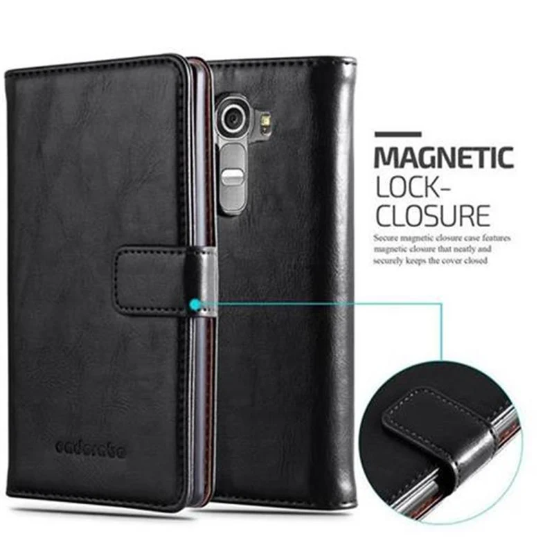 Cadorabo Hülle kompatibel mit LG G4 / G4 PLUS Schutzhülle mit Magnetverschluss, Standfunktion und Kartenfach