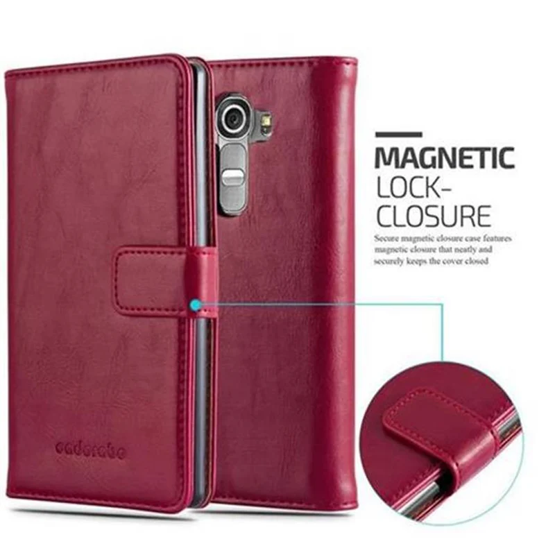 Cadorabo Hülle kompatibel mit LG G4 / G4 PLUS Schutzhülle mit Magnetverschluss, Standfunktion und Kartenfach