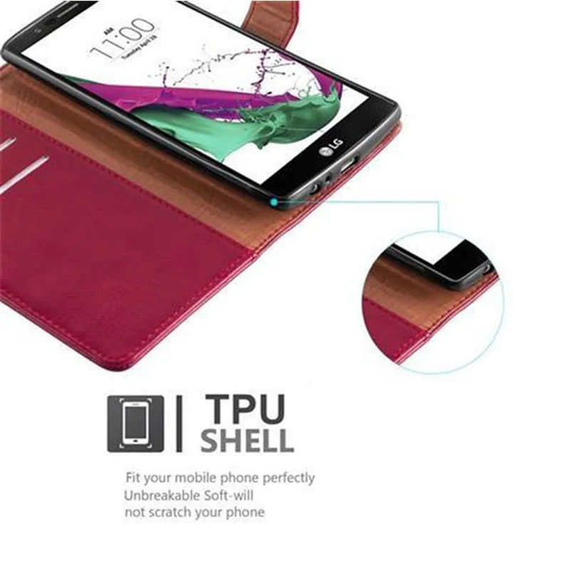 Cadorabo Hülle kompatibel mit LG G4 / G4 PLUS Schutzhülle mit Magnetverschluss, Standfunktion und Kartenfach