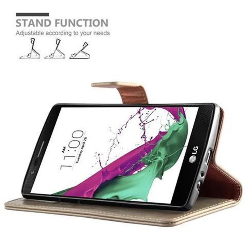 Cadorabo Hülle kompatibel mit LG G4 / G4 PLUS Schutzhülle mit Magnetverschluss, Standfunktion und Kartenfach