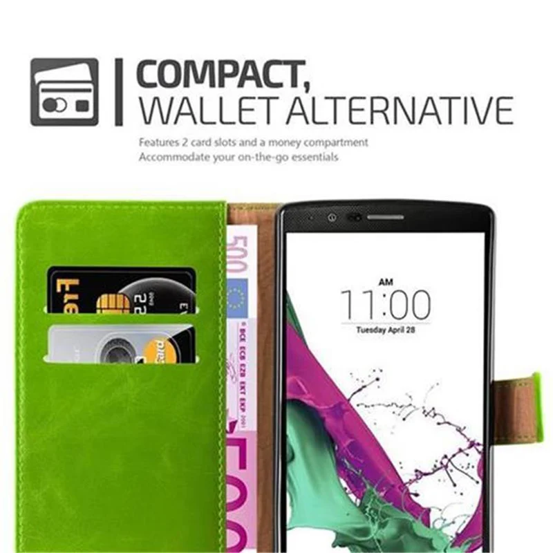 Cadorabo Hülle kompatibel mit LG G4 / G4 PLUS Schutzhülle mit Magnetverschluss, Standfunktion und Kartenfach