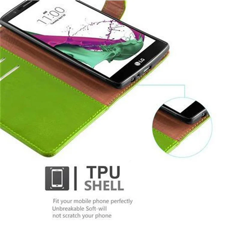 Cadorabo Hülle kompatibel mit LG G4 / G4 PLUS Schutzhülle mit Magnetverschluss, Standfunktion und Kartenfach