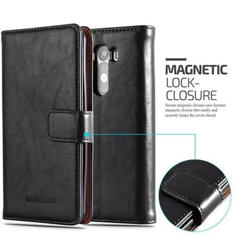Cadorabo Hülle kompatibel mit LG G3 Schutzhülle mit Magnetverschluss, Standfunktion und Kartenfach