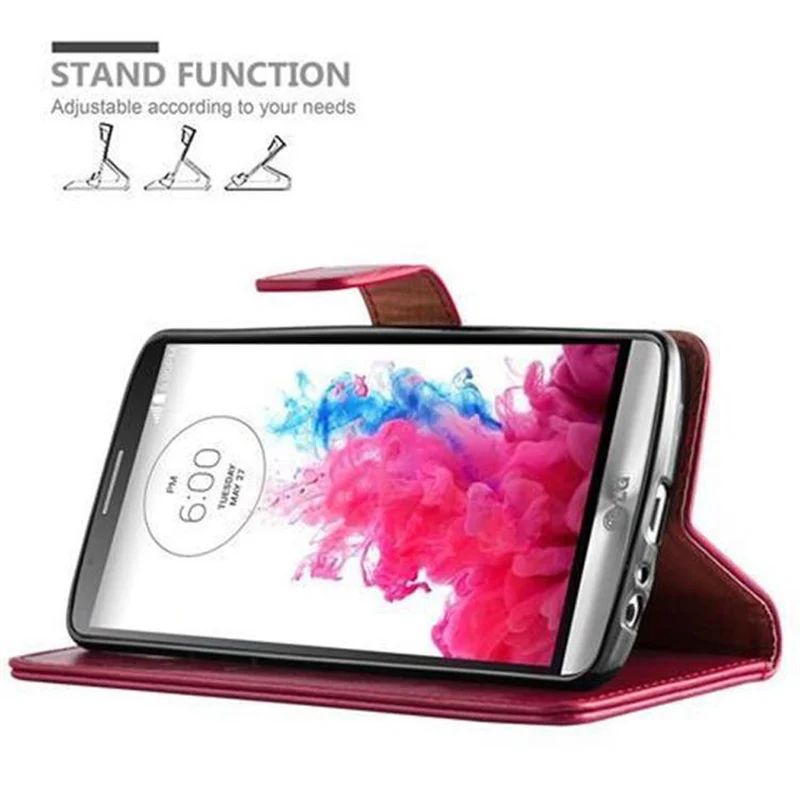 Cadorabo Hülle kompatibel mit LG G3 Schutzhülle mit Magnetverschluss, Standfunktion und Kartenfach