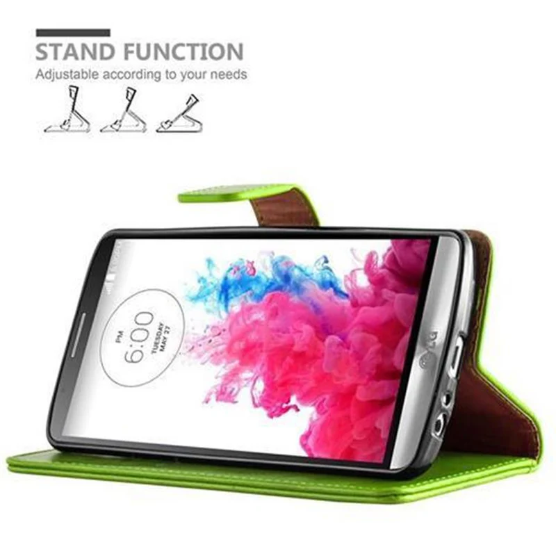 Cadorabo Hülle kompatibel mit LG G3 Schutzhülle mit Magnetverschluss, Standfunktion und Kartenfach