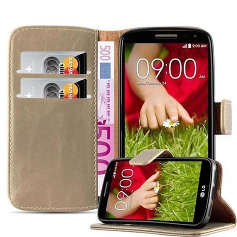 Cadorabo Hülle kompatibel mit LG G2 MINI Schutzhülle mit Magnetverschluss, Standfunktion und Kartenfach