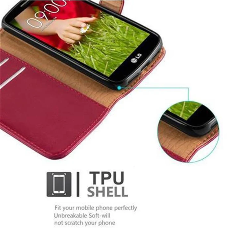 Cadorabo Hülle kompatibel mit LG G2 MINI Schutzhülle mit Magnetverschluss, Standfunktion und Kartenfach