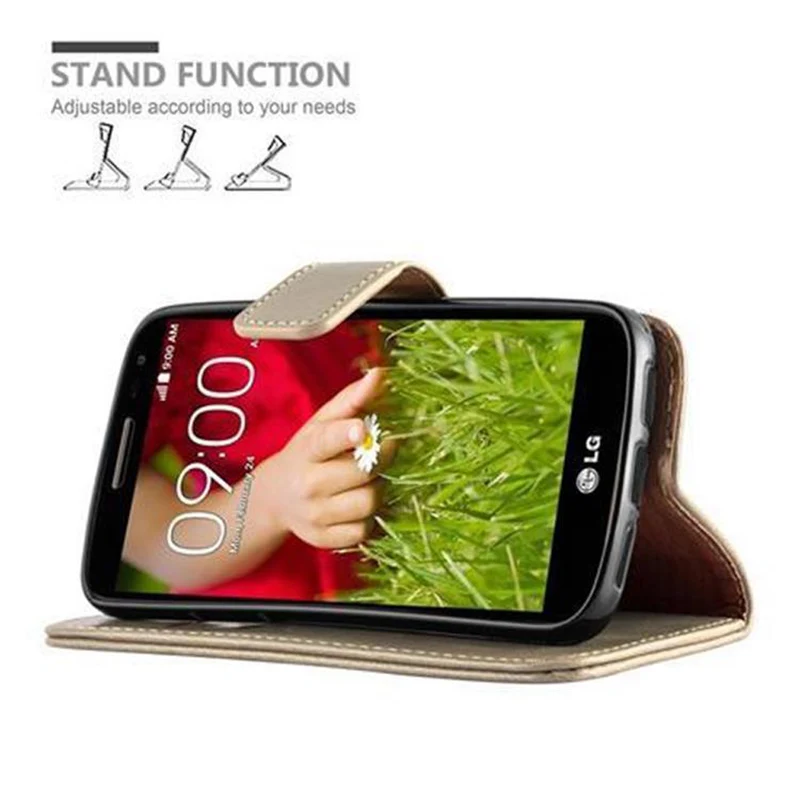 Cadorabo Hülle kompatibel mit LG G2 MINI Schutzhülle mit Magnetverschluss, Standfunktion und Kartenfach