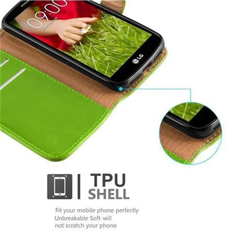 Cadorabo Hülle kompatibel mit LG G2 MINI Schutzhülle mit Magnetverschluss, Standfunktion und Kartenfach