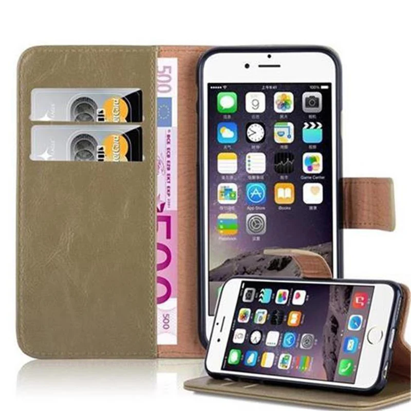Cadorabo Hülle kompatibel mit Apple iPhone 6 / 6S Schutzhülle mit Magnetverschluss, Standfunktion und Kartenfach