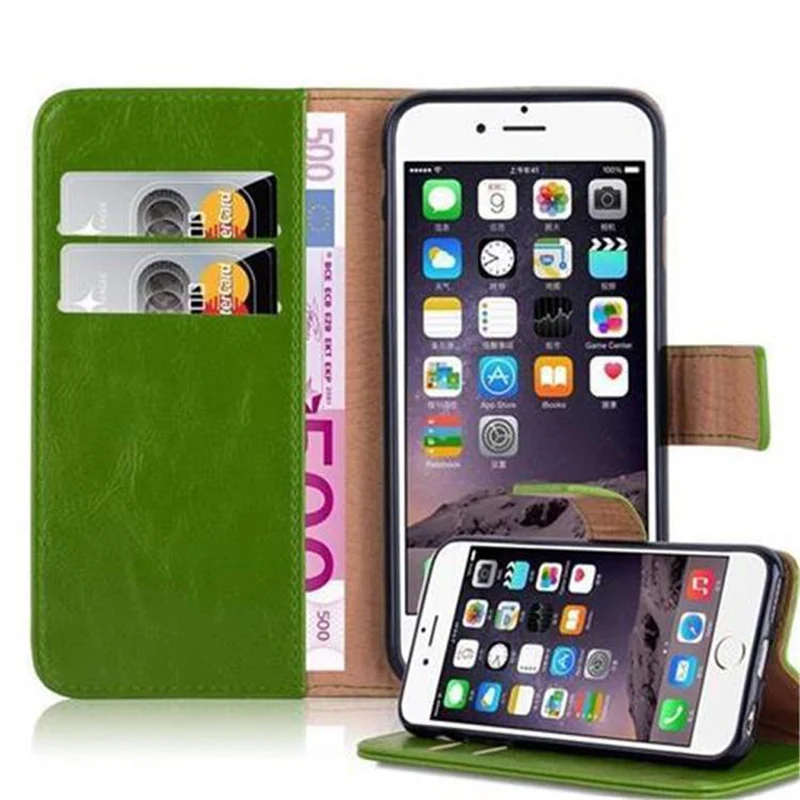 Cadorabo Hülle kompatibel mit Apple iPhone 6 / 6S Schutzhülle mit Magnetverschluss, Standfunktion und Kartenfach