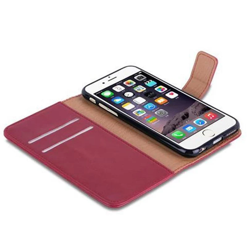 Cadorabo Hülle kompatibel mit Apple iPhone 6 / 6S Schutzhülle mit Magnetverschluss, Standfunktion und Kartenfach