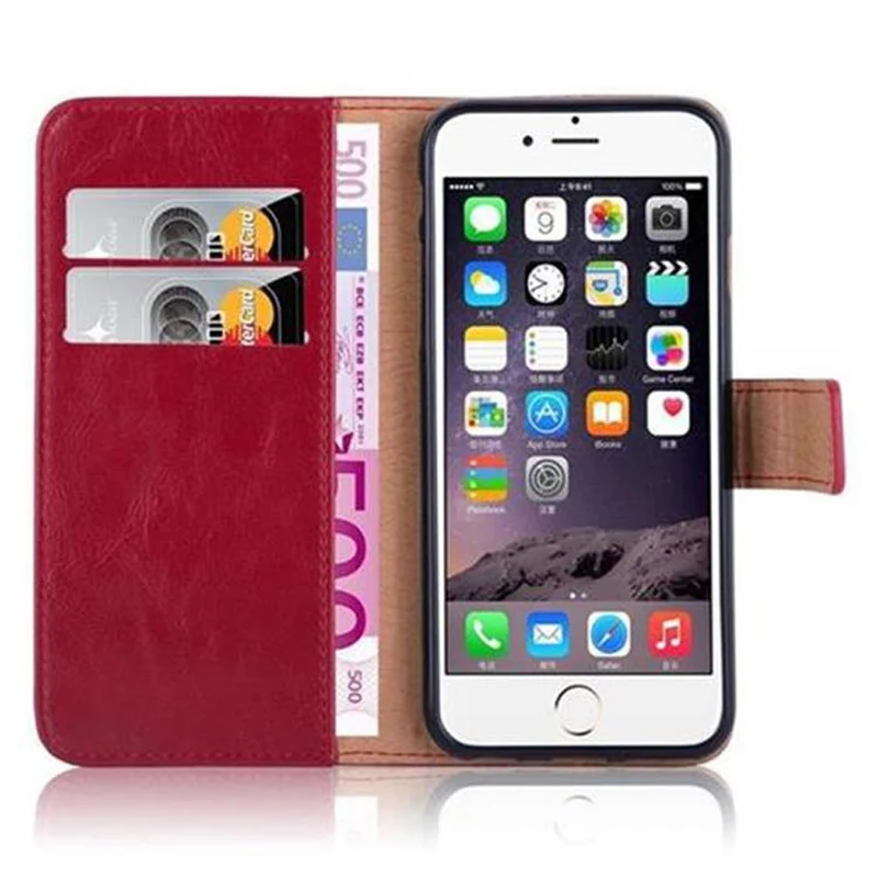 Cadorabo Hülle kompatibel mit Apple iPhone 6 / 6S Schutzhülle mit Magnetverschluss, Standfunktion und Kartenfach