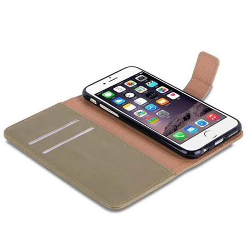 Cadorabo Hülle kompatibel mit Apple iPhone 6 / 6S Schutzhülle mit Magnetverschluss, Standfunktion und Kartenfach