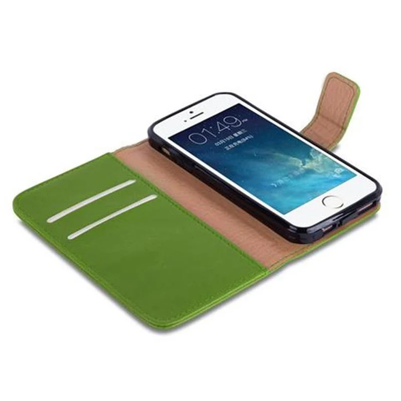 Cadorabo Hülle kompatibel mit Apple iPhone 5 / 5S / SE 2016 Schutzhülle mit Magnetverschluss, Standfunktion und Kartenfach