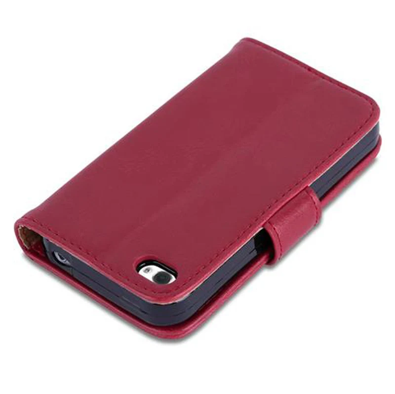 Cadorabo Hülle kompatibel mit Apple iPhone 4 / 4S Schutzhülle mit Magnetverschluss, Standfunktion und Kartenfach