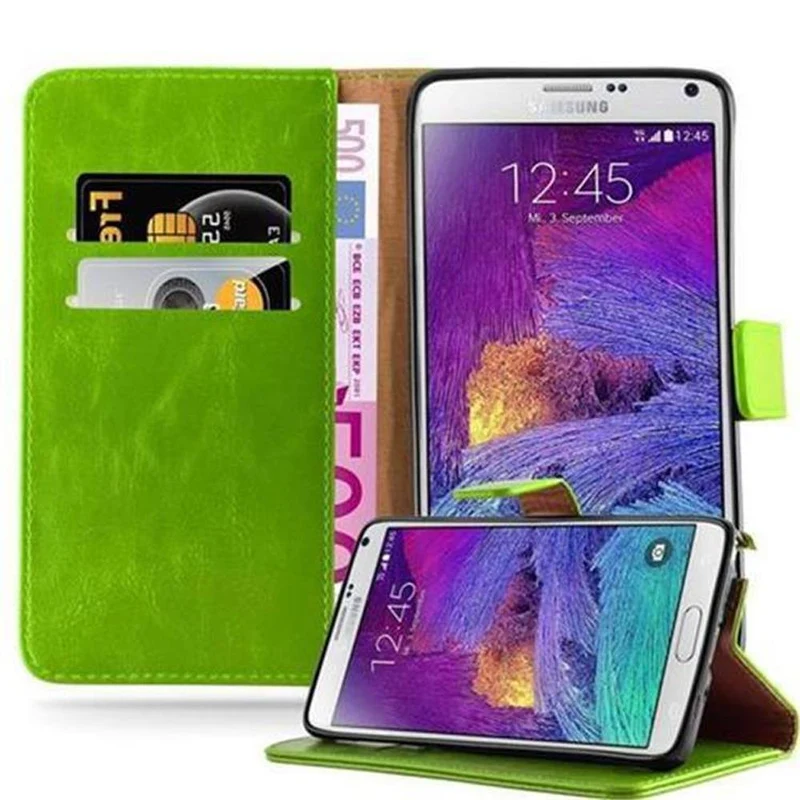 Cadorabo Hülle kompatibel mit Samsung Galaxy NOTE 4 Schutzhülle mit Magnetverschluss, Standfunktion und Kartenfach