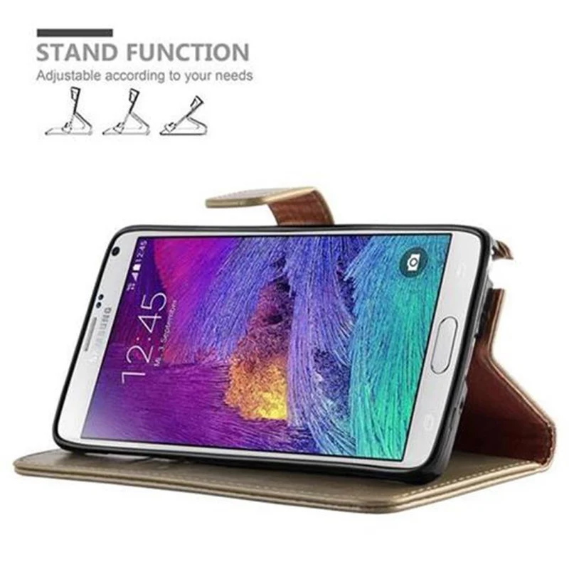 Cadorabo Hülle kompatibel mit Samsung Galaxy NOTE 4 Schutzhülle mit Magnetverschluss, Standfunktion und Kartenfach