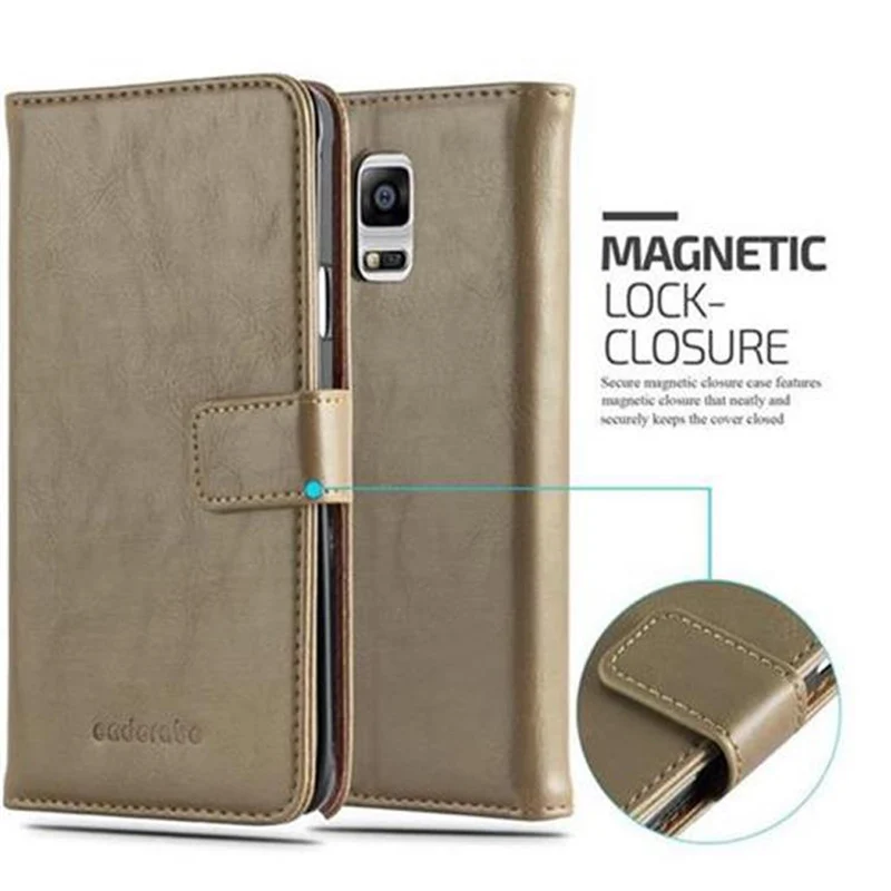 Cadorabo Hülle kompatibel mit Samsung Galaxy NOTE 4 Schutzhülle mit Magnetverschluss, Standfunktion und Kartenfach