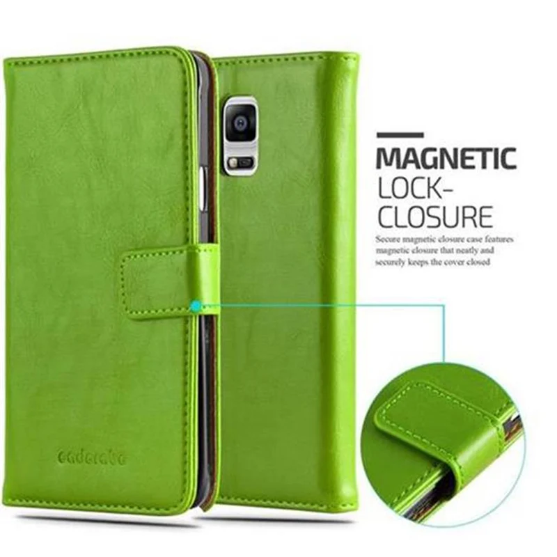 Cadorabo Hülle kompatibel mit Samsung Galaxy NOTE 4 Schutzhülle mit Magnetverschluss, Standfunktion und Kartenfach