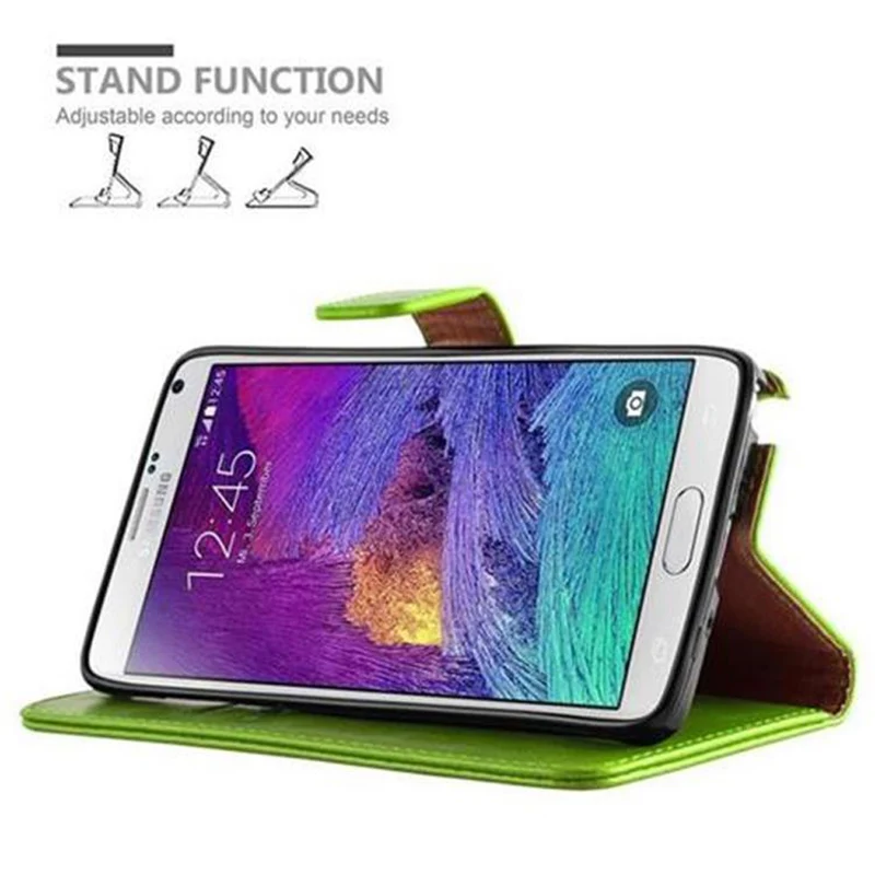 Cadorabo Hülle kompatibel mit Samsung Galaxy NOTE 4 Schutzhülle mit Magnetverschluss, Standfunktion und Kartenfach