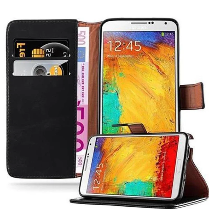 Cadorabo Hülle kompatibel mit Samsung Galaxy NOTE 3 Schutzhülle mit Magnetverschluss, Standfunktion und Kartenfach