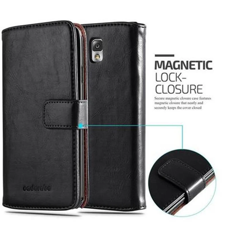 Cadorabo Hülle kompatibel mit Samsung Galaxy NOTE 3 Schutzhülle mit Magnetverschluss, Standfunktion und Kartenfach