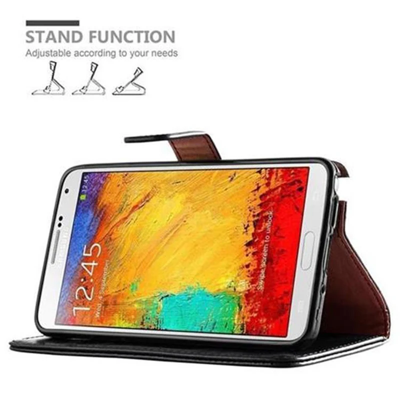 Cadorabo Hülle kompatibel mit Samsung Galaxy NOTE 3 Schutzhülle mit Magnetverschluss, Standfunktion und Kartenfach