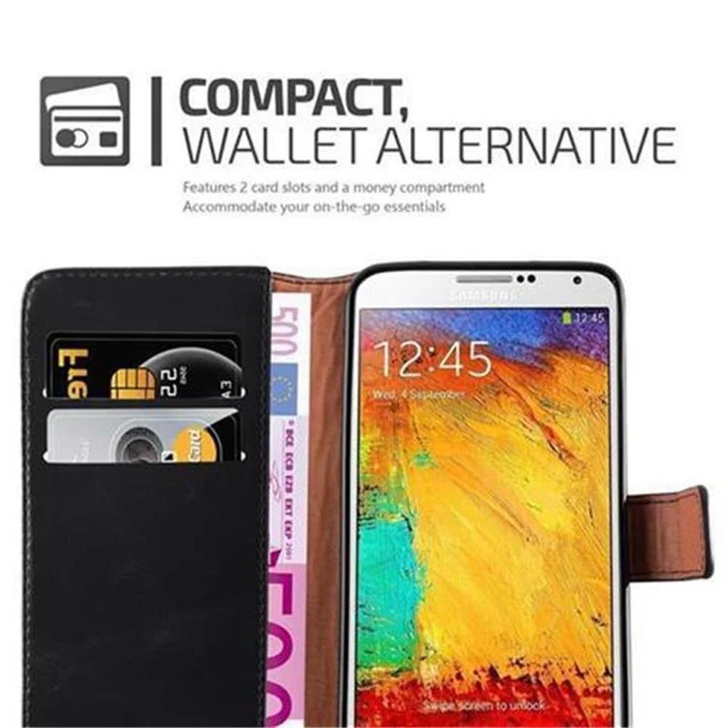Cadorabo Hülle kompatibel mit Samsung Galaxy NOTE 3 Schutzhülle mit Magnetverschluss, Standfunktion und Kartenfach