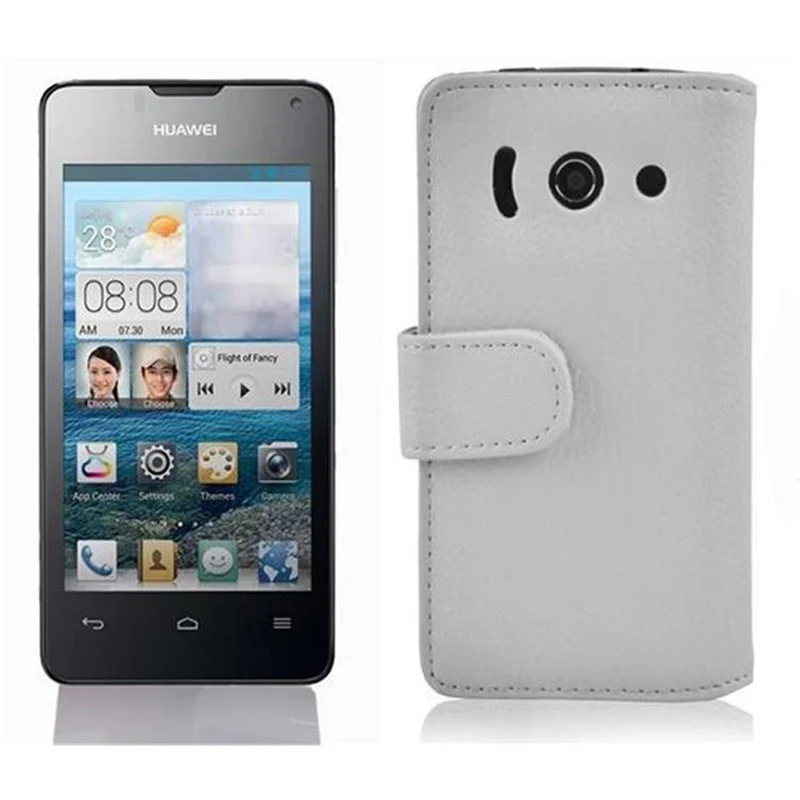 Cadorabo Hülle kompatibel mit Huawei ASCEND Y300 Schutzhülle aus strukturiertem Kunstleder und Kartenfach